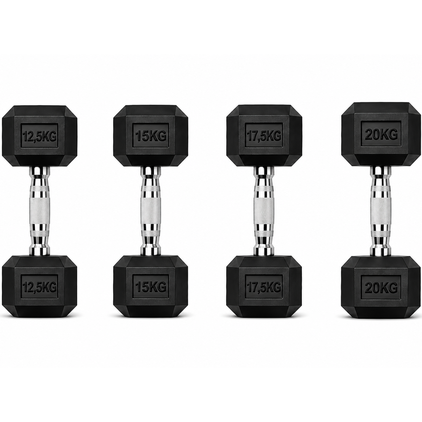 STRIVE Hexagon dumbbell set 12,5 t/m 20 kg – 130 kg