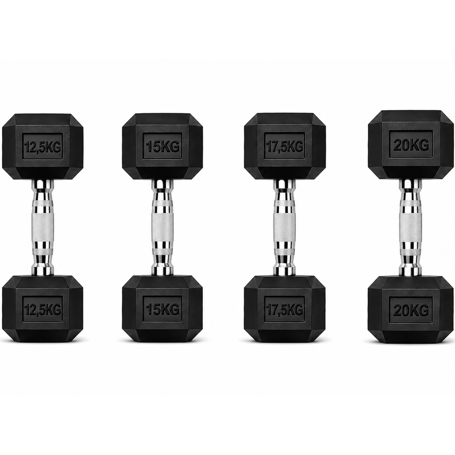 STRIVE Hexagon dumbbell set 12,5 t/m 20 kg – 130 kg