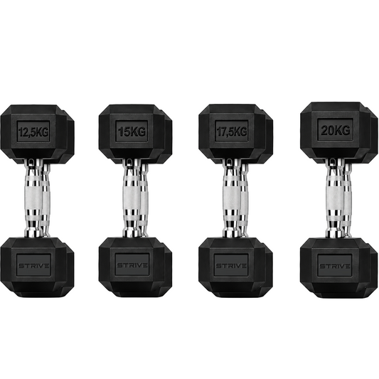 STRIVE Hexagon dumbbell set 12,5 t/m 20 kg – 130 kg