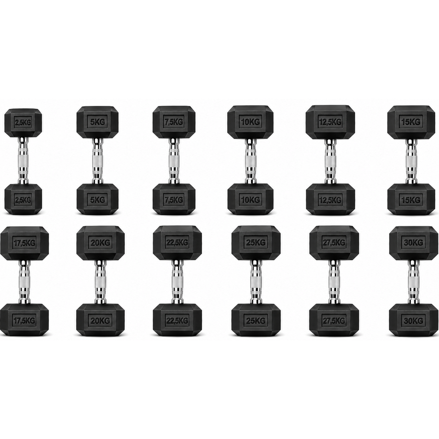 STRIVE Hexagon dumbbell set 2,5 t/m 30 kg – 390 kg