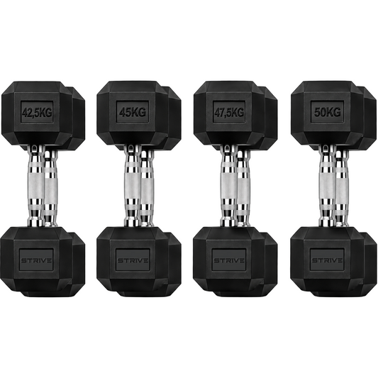 STRIVE Hexagon dumbbell set 42,5 t/m 50 kg – 370 kg