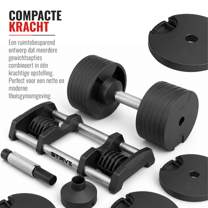 Verstelbare Dumbbells – Flexibel en Ruimtebesparend - 40kg