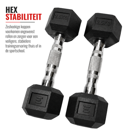 Hexagon Dumbbells – Klassiek, Veelzijdig en Onmisbaar 2.5-30 kg