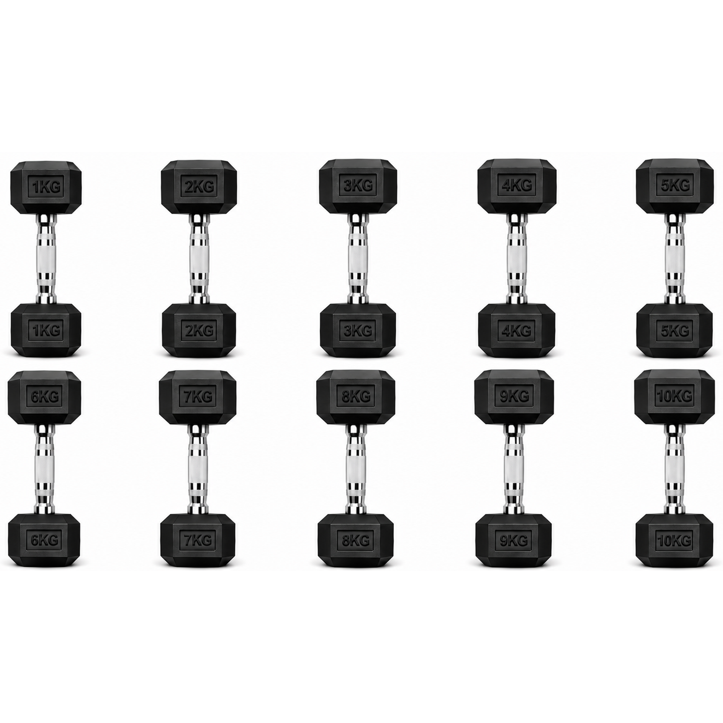 STRIVE Hexagon dumbbell set 1 t/m 10 kg – 110 kg